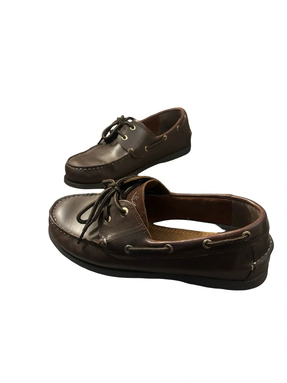 Dockers Vargas Men’s Brown Leather Preppy Nautical Boat Shoes Size 8.5 Wide